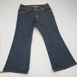 Lands’ End Womens Size 10 Mid Rise Boot Cut Denim Blue Jeans